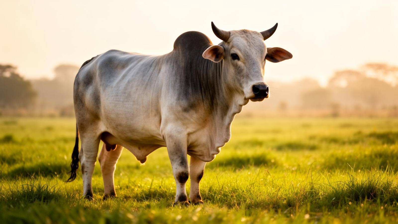 Premium Sahiwal bull at sunrise